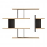 Ραφιέρα τοίχου Ledia pakoworld oak με ανθρακί 110,6x14,5x78εκ