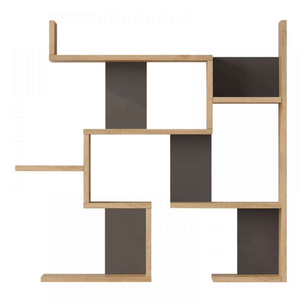 Ραφιέρα τοίχου Maze pakoworld oak με ανθρακί 93,3x14,5x90εκ