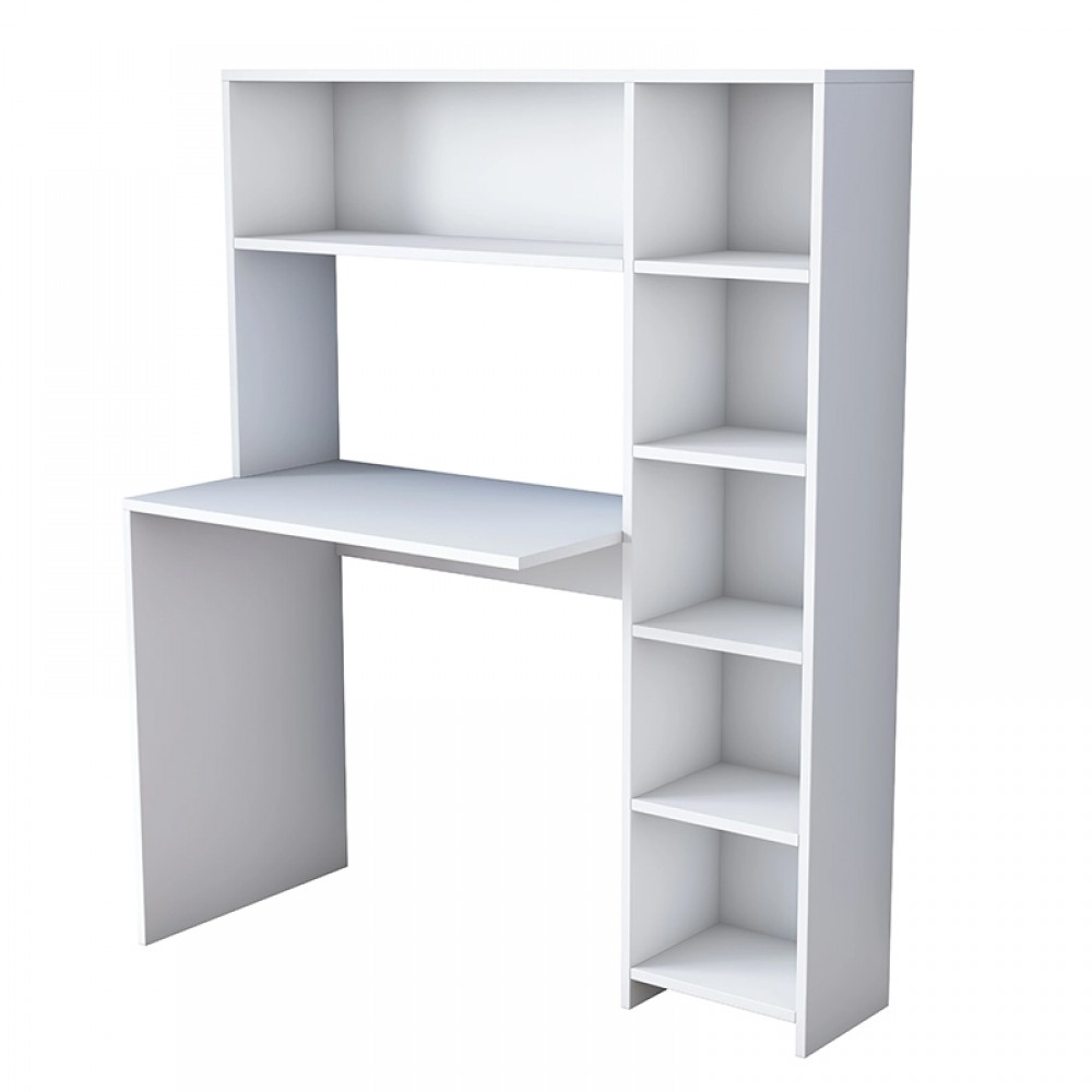 Γραφείο με βιβλιοθήκη Janson pakoworld λευκό 113x40x142εκ
