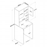 Σετ μπάνιου Rasmus pakoworld ανθρακί-φυσικό 65x60x183.6εκ.