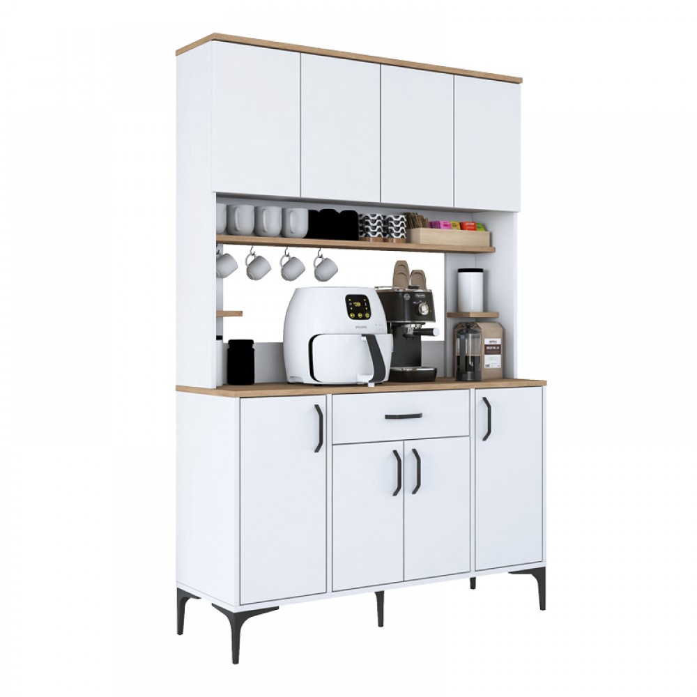 Ντουλάπα κουζίνας Cordie pakoworld λευκό μελαμίνης 120x40x184.2εκ