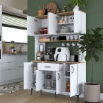 Ντουλάπα κουζίνας Cordie pakoworld λευκό μελαμίνης 120x40x184.2εκ