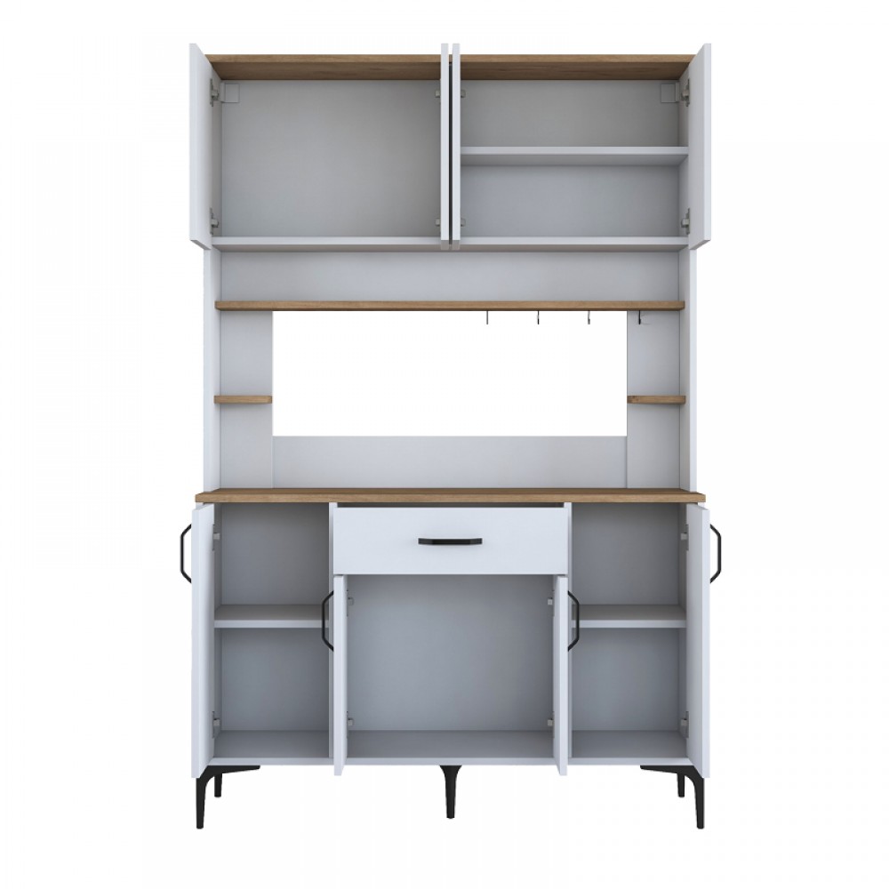 Ντουλάπα κουζίνας Cordie pakoworld λευκό μελαμίνης 120x40x184.2εκ