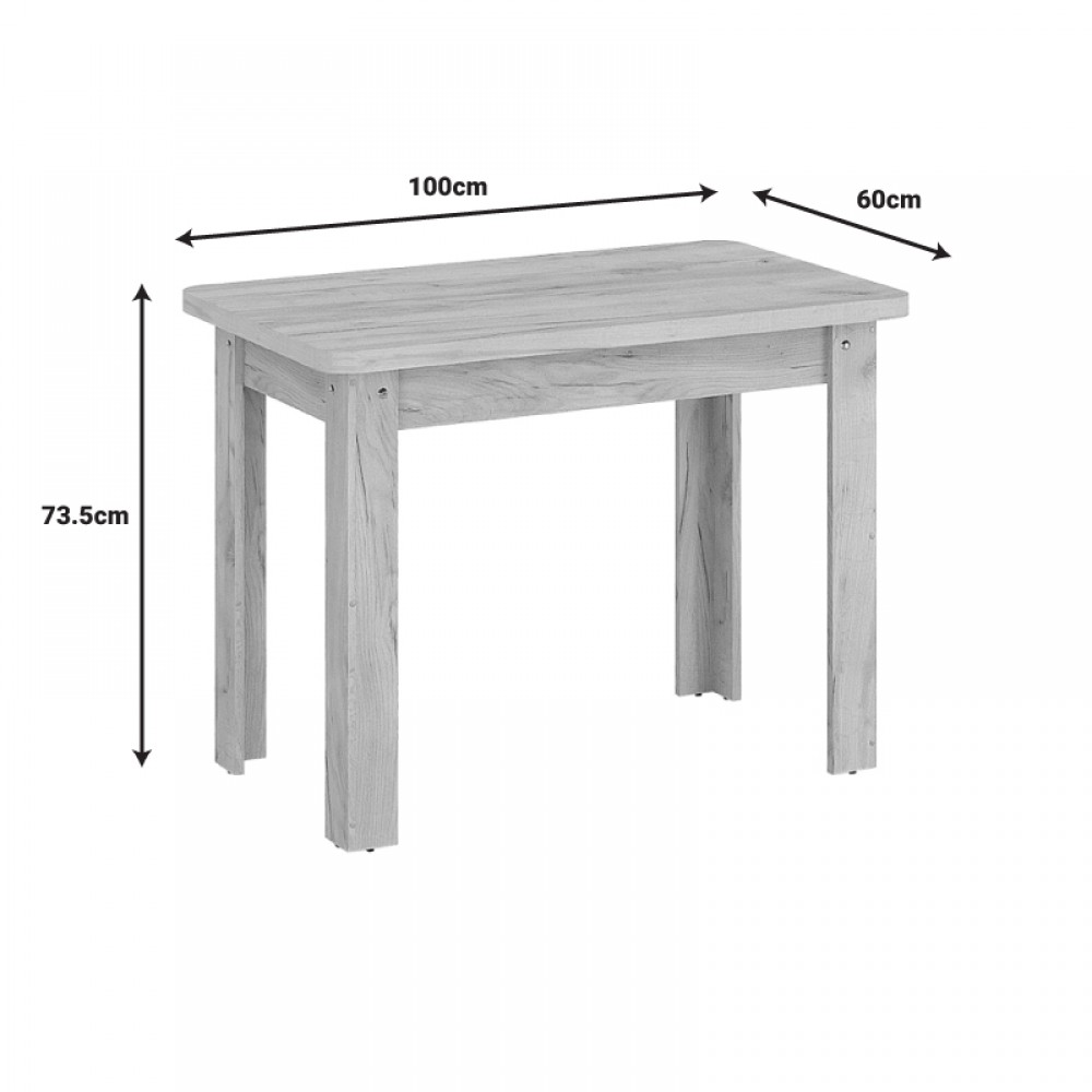 Τραπέζι Celeste pakoworld μελαμίνης σε oak απόχρωση 100x60x73.5εκ