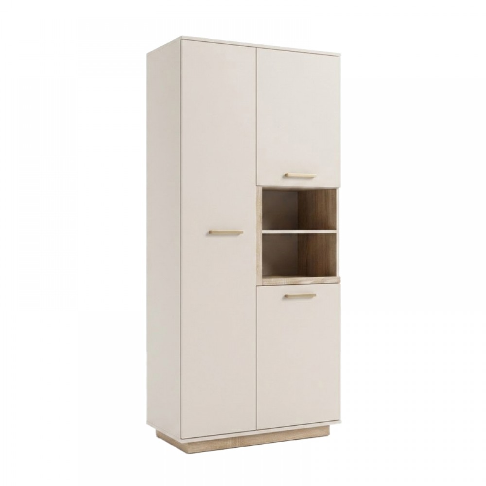 Ντουλάπα στήλη Norda pakoworld κρεμ με oak 199,5x40x80εκ