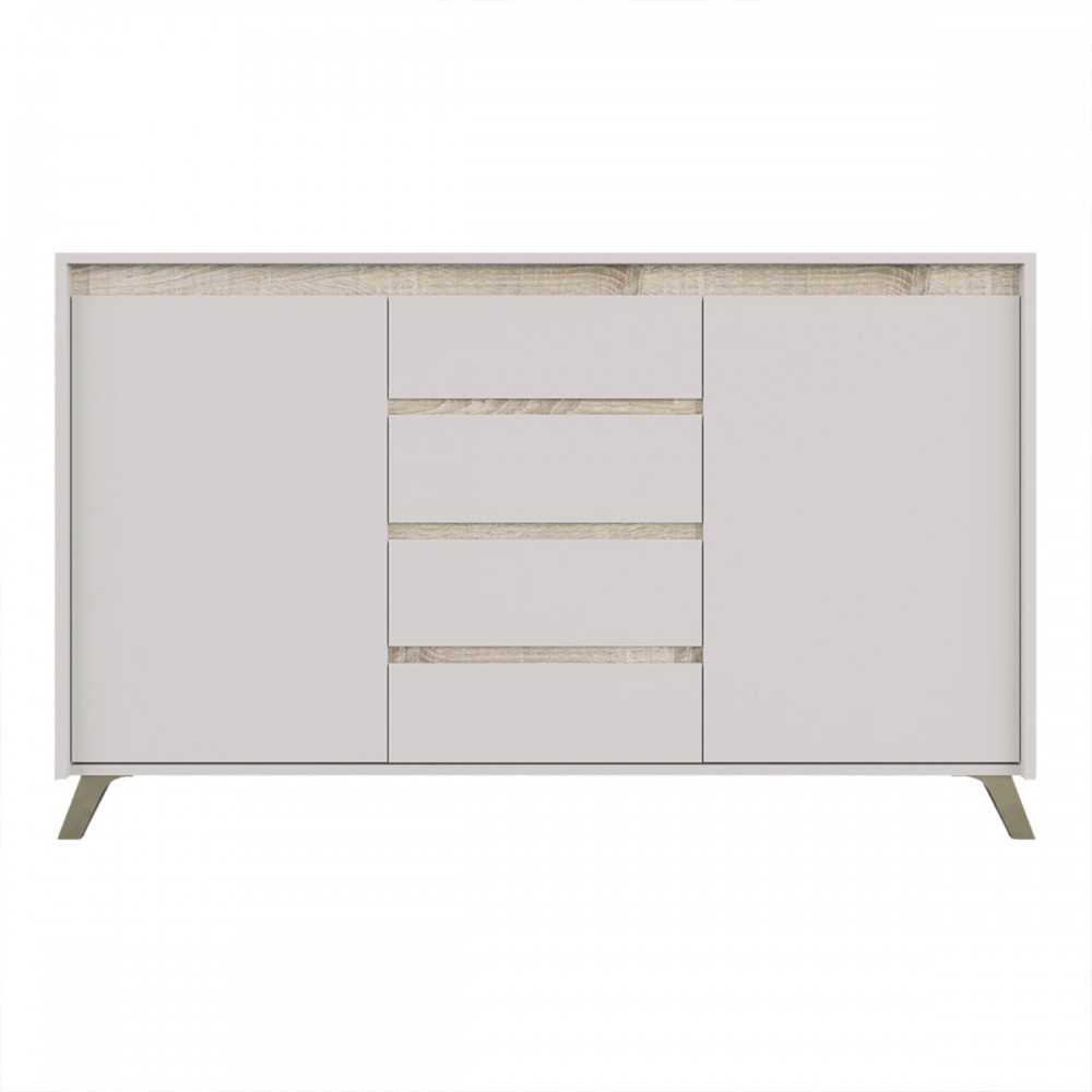Μπουφές Belka pakoworld κρεμ με oak 155x45x93,7εκ