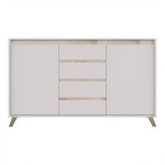 Μπουφές Belka pakoworld κρεμ με oak 155x45x93,7εκ