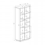 Σύνθετο σαλονιού Norda pakoworld κρεμ με oak 187x40x58,4εκ