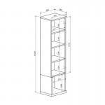 Σύνθετο σαλονιού Norda pakoworld κρεμ με oak 187x40x58,4εκ