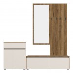 Έπιπλο εισόδου Ansia pakoworld καρυδί oak 210x44,7x175εκ