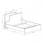 Κρεβάτι διπλό Lucabel pakoworld κρεμ 160x200εκ