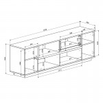 Σύνθετο σαλονιού Norda pakoworld κρεμ με oak 187x40x58.4εκ