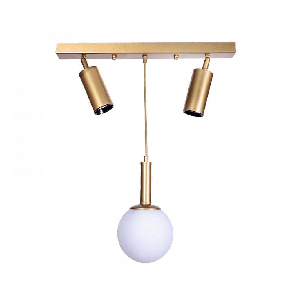 Φωτιστικό οροφής Barten pakoworld E27 χρυσό μέταλλο 50x15x55εκ