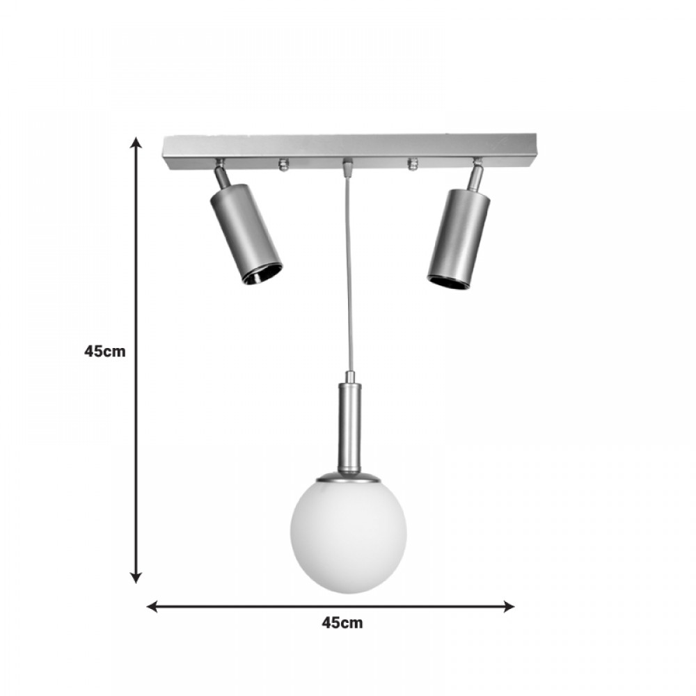 Φωτιστικό οροφής Barten pakoworld E27 μαύρο μέταλλο 50x15x55εκ