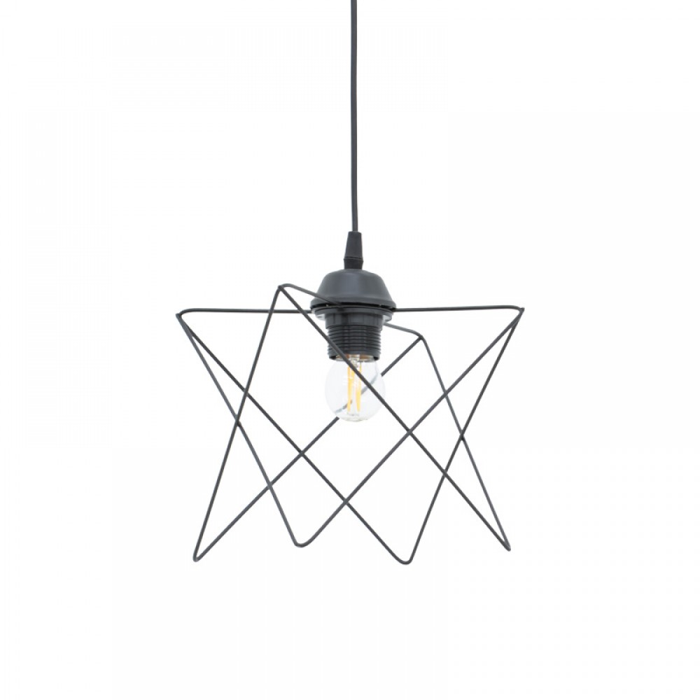 Φωτιστικό οροφής Langit pakoworld Ε27 μέταλλο μάυρο 18x18x65εκ