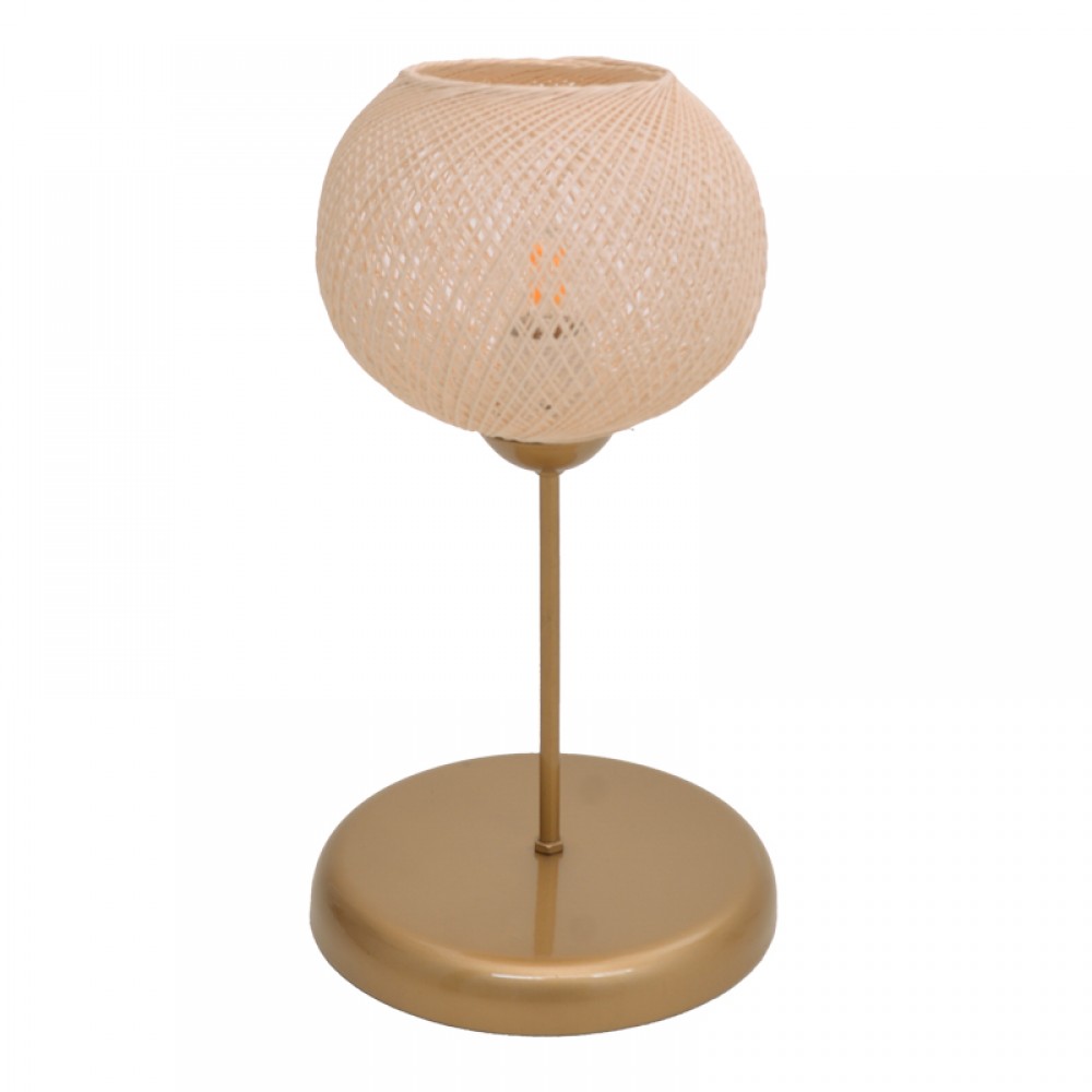 Επιτραπέζιο φωτιστικό Gaia pakoworld Ε27 μέταλλο χρυσό Φ22x37εκ