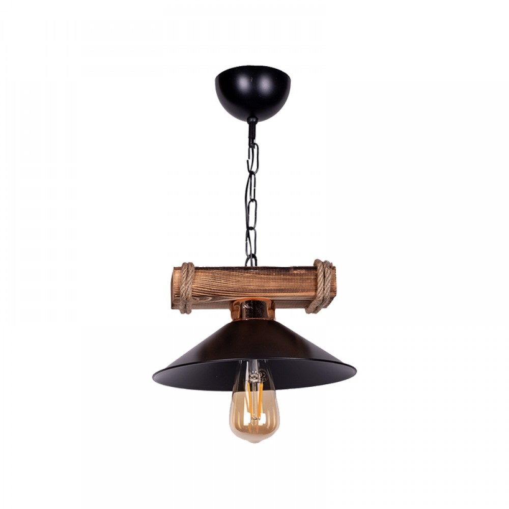 Φωτιστικό οροφής Arique pakoworld Ε27 μέταλλο μαύρο Φ25x70εκ