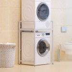 Ραφιέρα στήριξης πλυντηρίου - στεγνωτηρίου Delavar pakoworld μέταλλο λευκό 72x60x116εκ