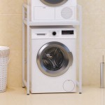 Ραφιέρα στήριξης πλυντηρίου - στεγνωτηρίου Delavar pakoworld μέταλλο λευκό 72x60x116εκ