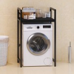 Ραφιέρα στήριξης πλυντηρίου - στεγνωτηρίου Delavar pakoworld μέταλλο μαύρο 72x60x116εκ