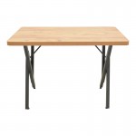 Τραπέζι Vertex pakoworld oak με μαύρα μεταλλικά πόδια 110x70x72εκ