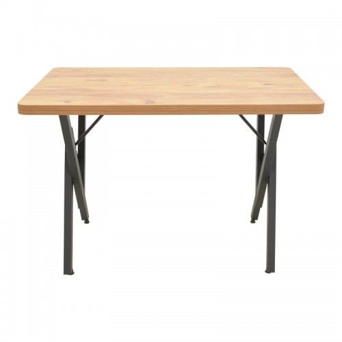 Τραπέζι Vertex pakoworld oak με μαύρα μεταλλικά πόδια 110x70x72εκ