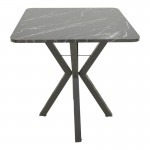 Τραπέζι Arenya pakoworld μαύρο εφε μαρμάρου- μαύρα μεταλλικά πόδια 70x70x72εκ