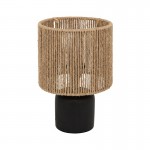 Επιτραπέζιο φωτιστικό Leyda pakoworld κεραμικό σε μαύρο-φυσική απόχρωση Φ16x24εκ