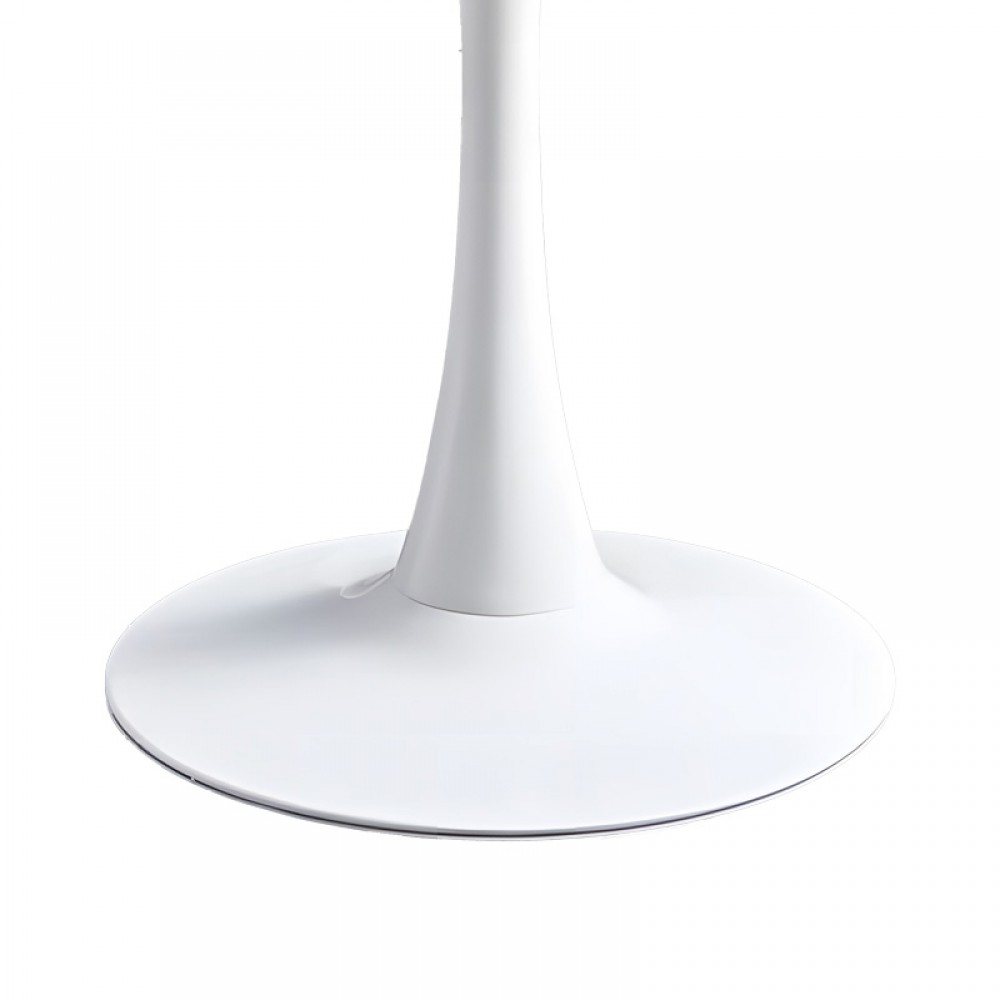 Τραπεζαρία Elijah-Julita pakoworld σετ 3τεμ pp-pu σε λευκή απόχρωση με φυσικό πόδι Φ60x74εκ