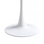 Τραπεζαρία Elijah-Julita pakoworld σετ 3τεμ pp-pu σε λευκή απόχρωση με φυσικό πόδι Φ60x74εκ