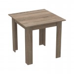Τραπεζαρία Manka-Parker pakoworld σετ 3τεμ mdf σε μαύρη-sonoma truffle απόχρωση 80x80x77εκ