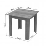 Τραπεζαρία Manka-Parker pakoworld σετ 3τεμ mdf σε μαύρη-sonoma truffle απόχρωση 80x80x77εκ