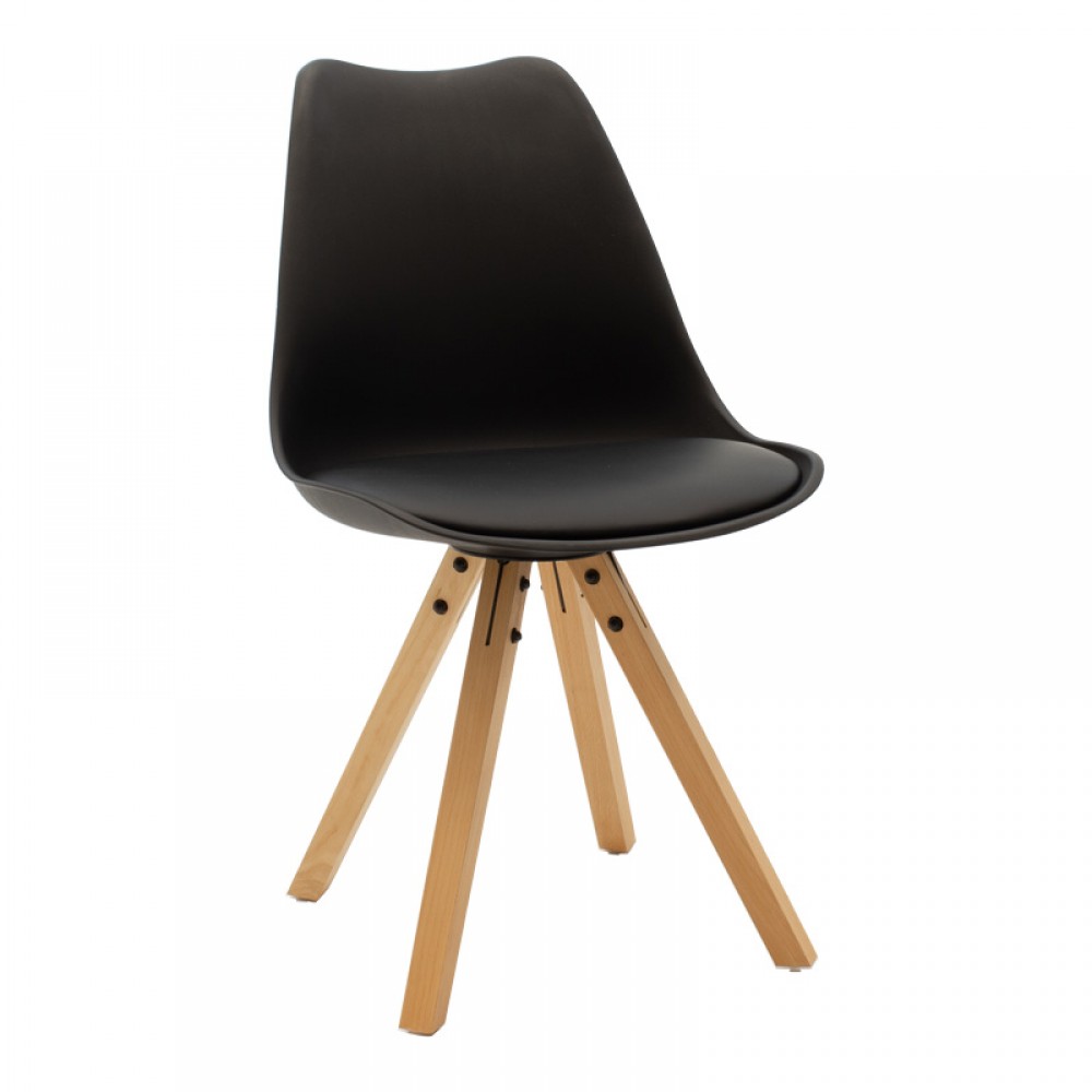 Τραπεζαρία Manka I-Caron pakoworld σετ 3τεμ σε sonoma-μαύρη απόχρωση 80x80x77εκ