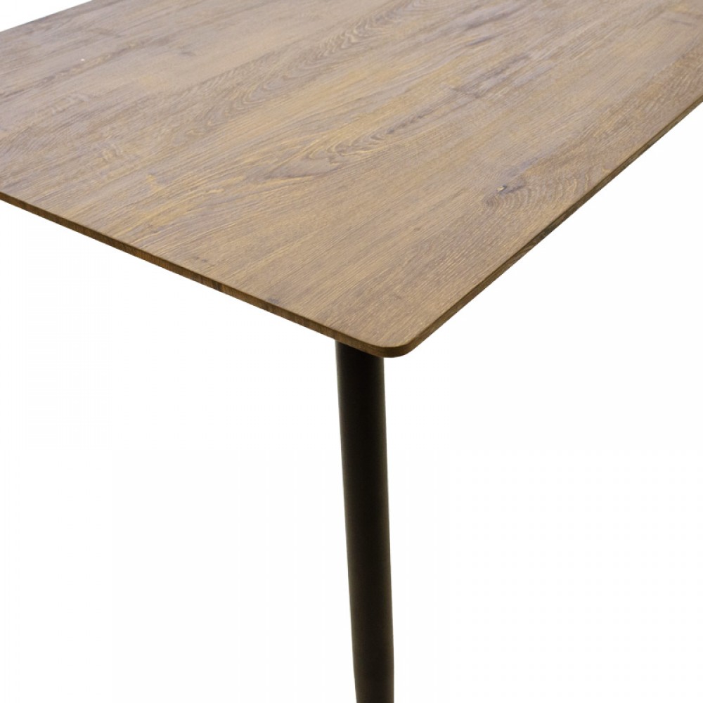 Τραπεζαρία Cuba-Julita pakoworld σετ 5τεμ MDF sonoma-μαύρο-φυσικό 120x70x76εκ