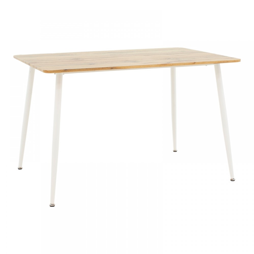 Τραπεζαρία Cuba-Parker pakoworld σετ 5τεμ sonoma-λευκό 120x80x75εκ