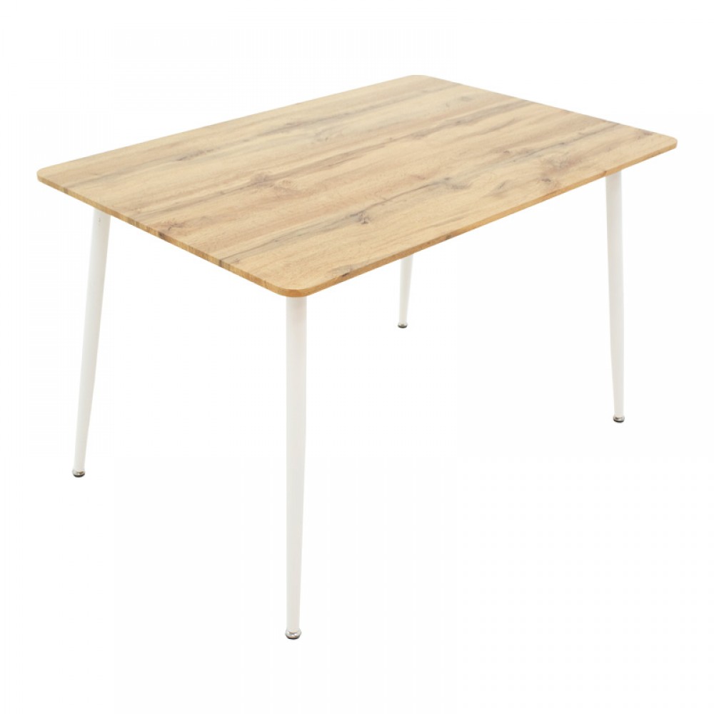 Τραπεζαρία Cuba-Parker pakoworld σετ 5τεμ sonoma-λευκό 120x80x75εκ