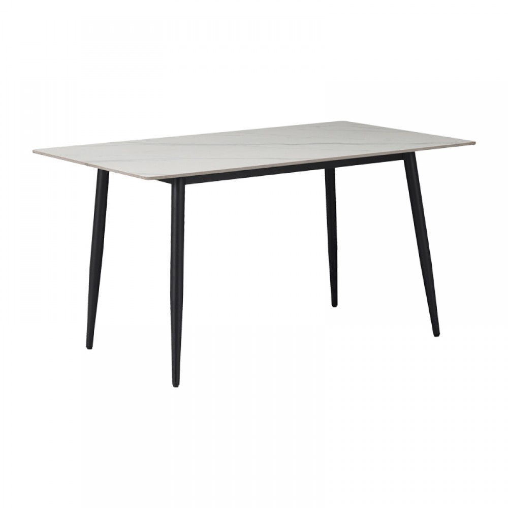 Τραπεζαρία Parker-Gustas pakoworld σετ 5τεμ sintered stone-μαύρο-ανθρακί 120x60x75εκ
