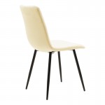 Τραπεζαρία Julita-Noor pakoworld σετ 5τεμ MDF λευκό-μπεζ ύφασμα Φ80x73εκ