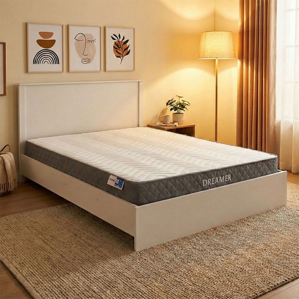 Κρεβάτι με στρώμα Athos-Dreamer pakoworld λευκό 160x200εκ