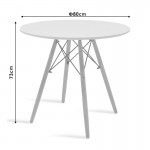 Τραπεζαρία με Καρέκλες Julita λευκό και Τραπέζι Julita λευκό Φ80x73εκ  Σετ 3τεμ