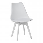 Τραπεζαρία με Καρέκλες Gaston λευκό και Τραπέζι Natali λευκό 80x80x76εκ Σετ 5τεμ