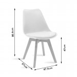 Τραπεζαρία με Καρέκλες Gaston λευκό και Τραπέζι Natali λευκό 120x80x76εκ Σετ 5τεμ