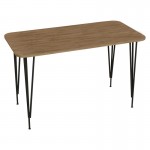 Τραπεζαρία με Καρέκλες Gaston μαύρο και Τραπέζι Polkan oak 120x60x73εκ Σετ 5τεμ