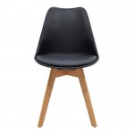 Τραπεζαρία με Καρέκλες Gaston μαύρο και Τραπέζι Prestone oak 70x70x75εκ Σετ 3τεμ