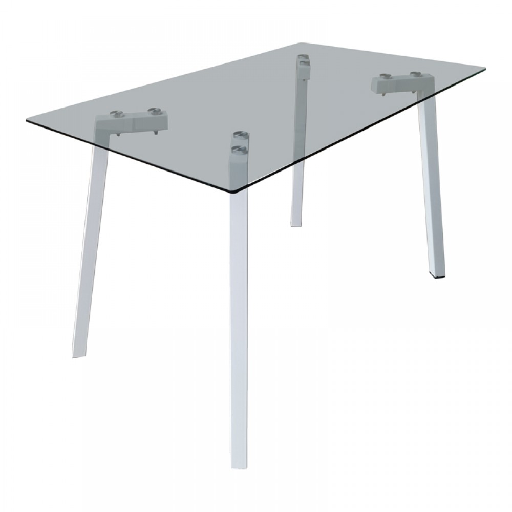 Τραπεζαρία με Καρέκλες Ariadne Λευκό και Τραπέζι Titta γυαλί 120x70x75εκ Σετ 5τεμ