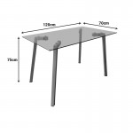 Τραπεζαρία με Καρέκλες Jelour Σάπιο Μήλο και Τραπέζι Titta Γυαλί 120x70x75εκ Σετ 5τεμ