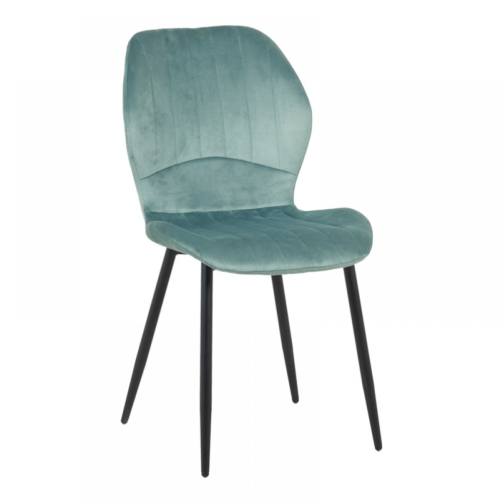 Τραπεζαρία με Καρέκλες Jelour Φυστικί και Τραπέζι Donda Μαύρο Φ100x76 Σετ 5τεμ