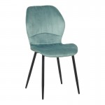 Τραπεζαρία με Καρέκλες Jelour Φυστικί και Τραπέζι Donda Μαύρο Φ100x76 Σετ 5τεμ