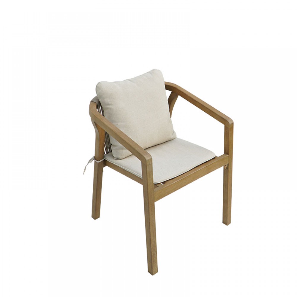 Τραπεζαρία Malibu pakoworld μασίφ ξύλο ακακίας 160x90x75εκ Σετ 5τεμ