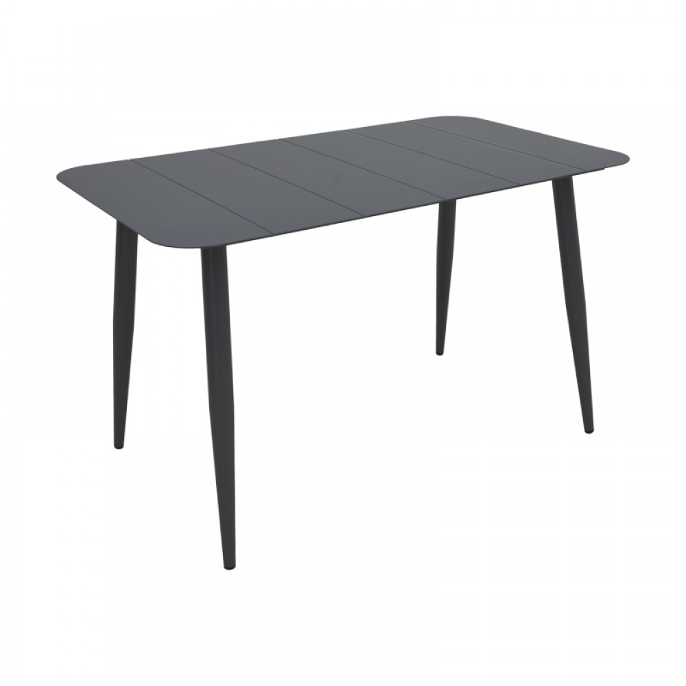 Τραπεζαρία Heven Vista pakoworld σετ 7τεμ μαύρο αλουμίνιο 120x70x72εκ